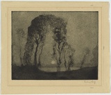 Artist: LONG, Sydney | Title: Pastoral sandgrain | Date: 1918 | Technique: sandgrain etching, printed in black ink, from one copper plate | Copyright: Reproduced with the kind permission of the Ophthalmic Research Institute of Australia