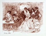 Artist: b'Conder, Charles.' | Title: b'Chez Camille Maupin.' | Date: 1899 | Technique: b'transfer-lithograph, printed in brownish red ink, from one stone'