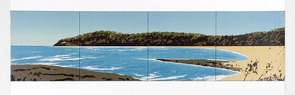 Artist: b'Rose, David.' | Title: b'Bateau Bay panorama' | Date: 1974 | Technique: b'screenprint, printed in colour, from multiple stencils'