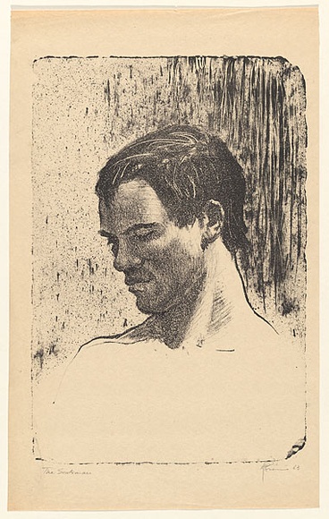 Artist: b'EWINS, Rod' | Title: b'The Scotsman.' | Date: 1963 | Technique: b'lithograph, printed in black ink, from one stone'