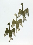Artist: b'Artist unknown' | Title: b'Three birds' | Date: 1970s | Technique: b'screenprint, printed in colour, from multiple stencils'