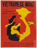 Artist: UNKNOWN | Title: Vietnamese night. Songs, traditional music, light refreshment. | Date: 1977 | Technique: screenprint, printed in colour, from three stencils