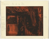 Artist: b'Harradine, Gail.' | Title: b'Searching, looking inward' | Date: 1996 | Technique: b'etching, printed in black and orange inks, from two plates'