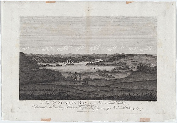 Title: View of Sharks Bay, in New South Wales. Taken from Vinegar Hill. | Date: 1812 | Technique: engraving, printed in black ink, from one copper plate