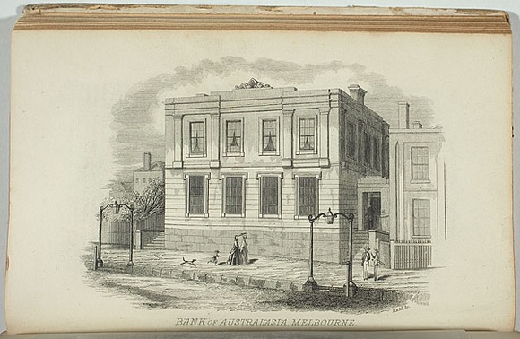 Artist: HAM, Thomas | Title: Bank of Australasia, Melbourne. | Date: 1851 | Technique: engraving, printed in black ink, from one copper plate