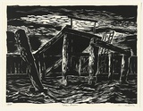 Artist: AMOR, Rick | Title: The river. | Date: 1992 | Technique: woodcut, printed in black ink, from one block