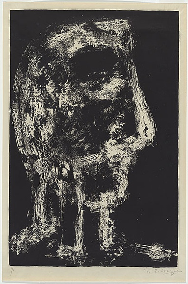 Artist: b'SELLBACH, Udo' | Title: b'Head.' | Date: 1961 | Technique: b'lithograph, printed in black ink, from one stone'