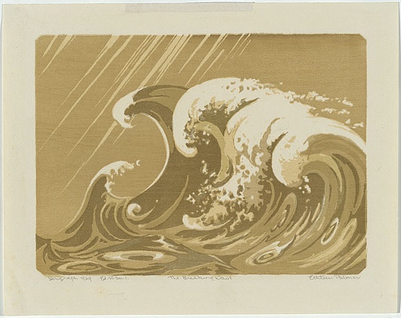 Artist: Palmer, Ethleen. | Title: The breaking wave. | Date: 1949 | Technique: screenprint, printed in colour, from multiple stencils