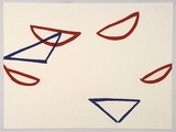 Artist: b'Rooney, Robert.' | Title: b'JCV9' | Date: 2002, April - May | Technique: b'lithograph, printed in red and blue ink' | Copyright: b'Courtesy of Tolarno Galleries'