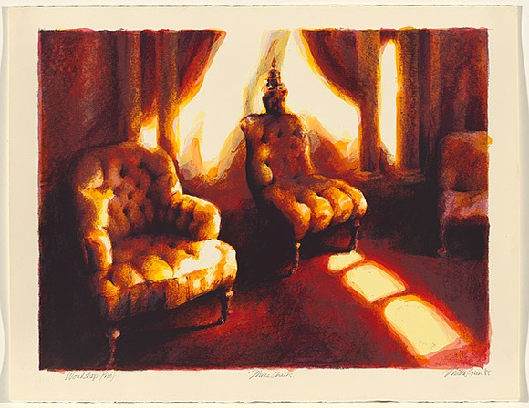 Artist: b'Green, Mike.' | Title: b'Three chairs.' | Date: 1988 | Technique: b'screenprint, printed in colour, from 19 stencils'