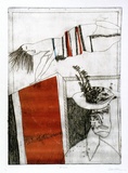 Artist: b'BALDESSIN, George' | Title: b'Doors.' | Date: 1966 | Technique: b'colour etching'