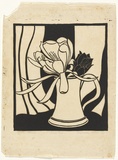 Artist: Brown, Madeleine. | Title: Cactus Flowers. | Date: 1933-34 | Technique: linocut, printed in black ink, from one block