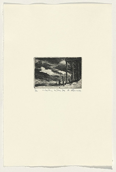 Artist: AMOR, Rick | Title: Waiting by the sea. | Date: 1999 | Technique: etching, printed in black ink, from one plate