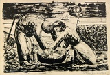 Artist: ROSENGRAVE, Harry | Title: The mussel gatherers | Date: 1953 | Technique: lithograph, printed in black ink, from one plate