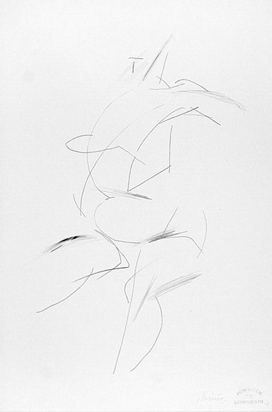 Artist: b'Powditch, Peter.' | Title: b'not titled [seated feamale nude]' | Date: c.1972 | Technique: b'lithograph, printed in black ink, from one plate'