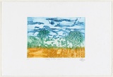 Artist: Hobson, Silas. | Title: Fishing in the bush | Date: 1999 | Technique: collagraph, printed in colour, from one block