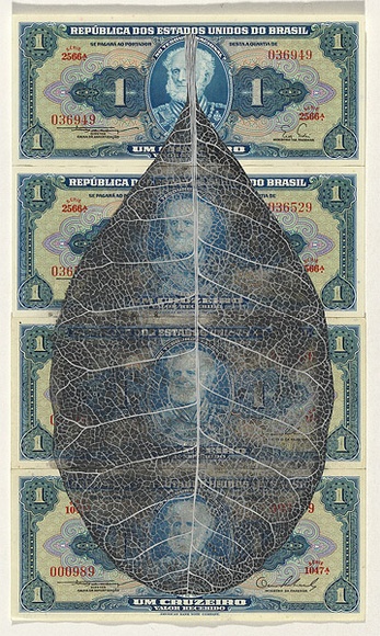 Artist: b'HALL, Fiona' | Title: b'Anacardium occidentale - Cashew nut (Brazilian currency)' | Date: 2000 - 2002 | Technique: b'gouache' | Copyright: b'\xc2\xa9 Fiona Hall'