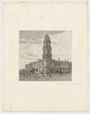 Title: b'Hotham town hall, Melbourne' | Date: 1886-88 | Technique: b'wood-engraving, printed in black ink, from one block'