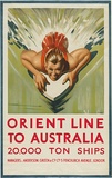 Artist: Dobell, William. | Title: Orient line to Australia.. | Date: c.1938 | Technique: lithograph, printed in colour, from multiple plates | Copyright: With permission of Sir William Dobell Art Foundation.
