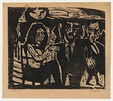 Artist: b'AMOR, Rick' | Title: b'(Three figures).' | Date: 1968 | Technique: b'woodcut, printed in black ink, from one block' | Copyright: b'Image reproduced courtesy the artist and Niagara Galleries, Melbourne'