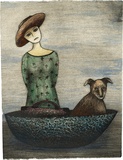 Artist: Perrow, Deborah. | Title: Messenger [smaller version] | Date: 2002 | Technique: etching, printed in black ink, from one plate; hand coloured