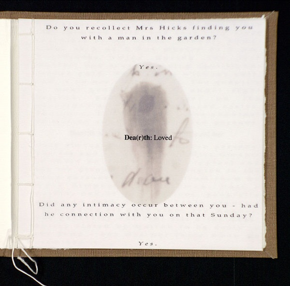 Artist: b'Brennan, Anne.' | Title: b'Dea(r)th. A book of 10 pages. 5 pages of photographs and 5 pages of text in a folder covered in brown canvas.' | Date: 1996 | Technique: b'letterpress, printed in black ink; colour type c print'