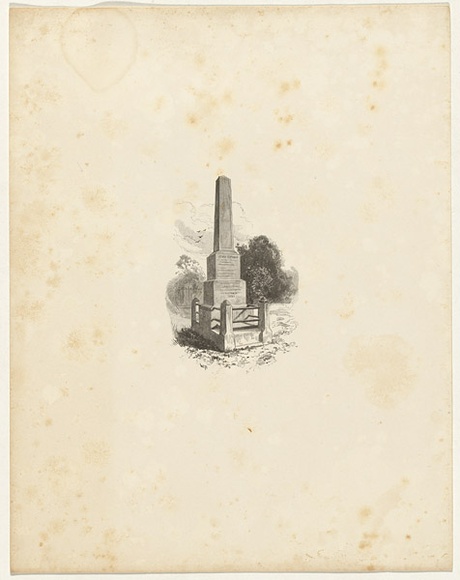 Title: bBatman's monument | Date: 1886-88 | Technique: b'wood-engraving, printed in black ink, from one block'