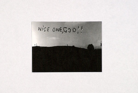 Artist: b'Craig, Jacki.' | Title: b'Nice one, God!!' | Date: (1980) | Technique: b'offset-lithograph, printed in black ink'