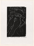 Artist: AMOR, Rick | Title: Woman exposing herself. | Date: 1988 | Technique: woodcut, printed in black ink, from one block