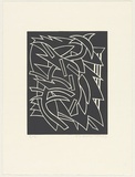 Artist: b'LEACH-JONES, Alun' | Title: b'Lupercalia #1' | Date: 1983 | Technique: b'linocut, printed in grey ink, from one block' | Copyright: b'Courtesy of the artist'