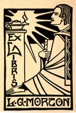 Artist: b'Waller, Christian.' | Title: b'Bookplate: L.G. Morton' | Date: c.1932 | Technique: b'linocut, printed in black ink, from one block'