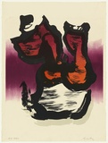 Artist: b'KING, Grahame' | Title: b'Motif IV' | Date: 1975 | Technique: b'lithograph, printed in colour, from four stones [or plates]'