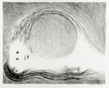 Artist: BOYD, Arthur | Title: St Francis lying down in the wilderness. | Date: (1965) | Technique: lithograph, printed in black ink, from one plate