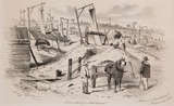 Artist: GILL, S.T. | Title: Deep sinking, Ballarat. | Date: 1855-56 | Technique: lithograph, printed in black ink, from one stone