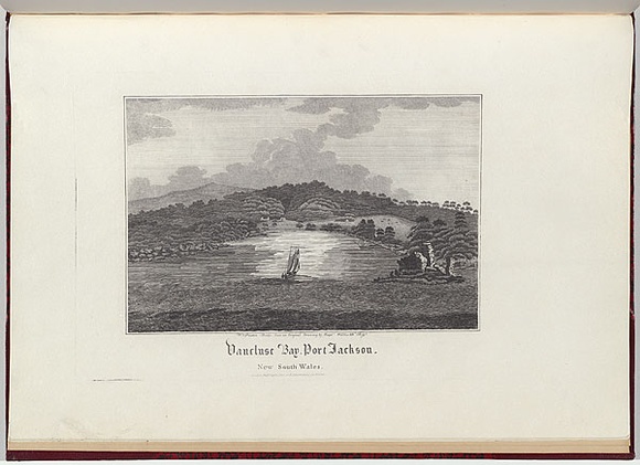 Artist: b'Wallis, James.' | Title: b'Vaucluse Bay. Port Jackson. New South Wales.' | Date: 1821 | Technique: b'engraving, printed in black ink, from one copper plate'