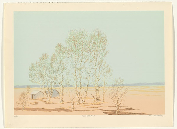 Artist: b'Harbeck, Ron.' | Title: b'Solitude.' | Date: 1986 | Technique: b'screenprint, printed in colour, from five stencils'