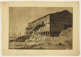 Artist: b'LINDSAY, Lionel' | Title: b'Abandoned abattoir' | Date: 1918 | Technique: b'etching, aquatint and drypoint, printed in brown ink with plate-tone, from one plate' | Copyright: b'Courtesy of the National Library of Australia'