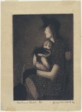 Artist: Hick, Jacqueline. | Title: Mother and child | Date: 1945 | Technique: aquatint, printed in brown ink, from one plate