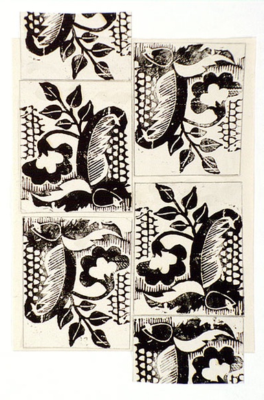 Artist: b'Kingston, Amie.' | Title: b'(Sketch for a linocut design of vase of flowers and a jug)' | Date: 1935 | Technique: b'brush and ink, pencil'