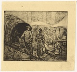 Artist: TRAILL, Jessie | Title: Market, Furnes, Belgium | Date: 1907 | Technique: softground-etching, printed in black ink, from one plate