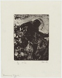 Artist: MADDOCK, Bea | Title: Running figure | Date: June 1963 | Technique: relief-etching, printed in black ink by hand-burnishing, from one copper plate