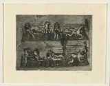 Title: not titled [six couples in six beds] | Date: 1968 | Technique: softground-etching and drypoint, printed in black ink, from one plate