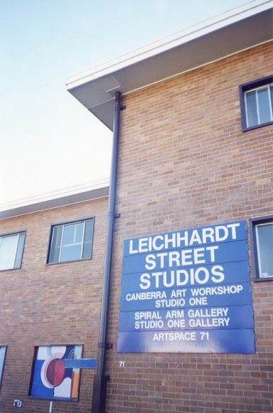 Artist: b'Butler, Roger' | Title: b'Leichhardt Street Studios, home of Canberra Art Workshop, Studio One Print Workshop and Gallery, and Spiral Arm Gallery, 1997' | Date: 1997