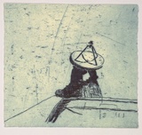 Artist: b'Crawford, Marian.' | Title: b'Tracking a space vehicle' | Date: 1990 | Technique: b'etching, printed in black ink, from one plate'