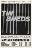 Artist: b'Munz, Martin.' | Title: b'Tin Sheds Exhibition Poster - Art and Architecture.' | Date: 1986 | Technique: b'screenprint, printed in colour, from two stencils in black and silver ink'