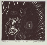 Artist: Brown, Donna. | Title: In the horrors | Date: 1995, June | Technique: etching and aquatint, relief printed in black ink, from one plate