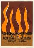 Artist: b'P.R.J.' | Title: b'Aboriginal Awareness Week' | Date: c.1986 | Technique: b'screenprint, printed in colour, from four stencils'