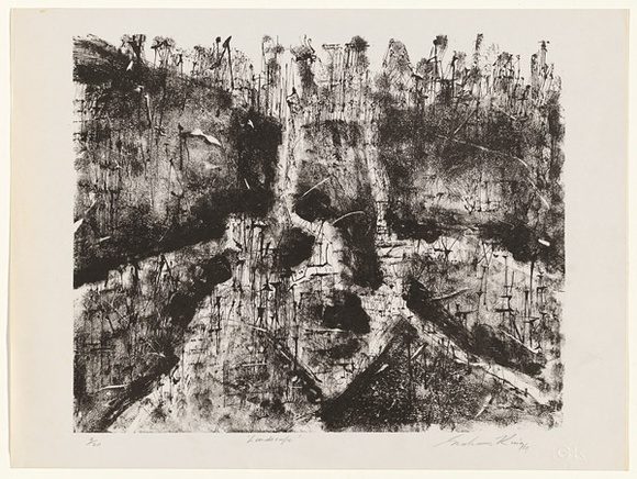 Artist: b'KING, Grahame' | Title: b'Landscape' | Date: 1969 | Technique: b'lithograph, printed in black ink, from one stone [or plate]'
