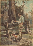 Title: A bush welcome. | Date: 1884 | Technique: lithograph, printed in colour, from multiple stones