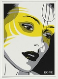 Title: RONE sticker | Technique: screenprint, printed in colour, from three stencils